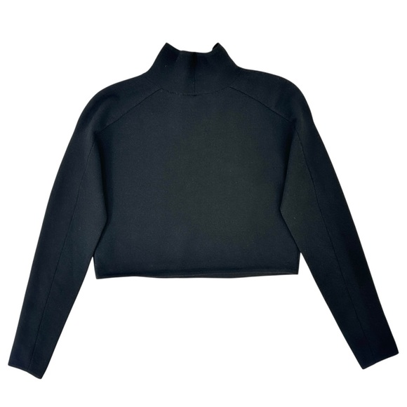 Helmut Lang Compact Wool Tank Turtleneck - Black Cropped Mock Neck Sweater sz S - Picture 5 of 12
